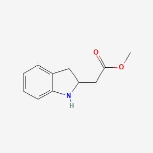 Chemical structure of Methyl 2,3-dihydro-1H-indole-2-acetate