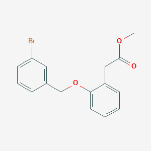 Chemical structure of Methyl 2-(2-((3-bromobenzyl)oxy)phenyl)acetate