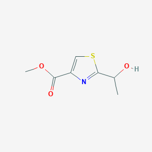 Chemical structure of Methyl 2-(1-hydroxyethyl)-1,3-thiazole-4-carboxylate