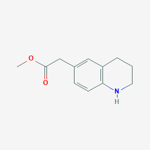 Chemical structure of Methyl 2-(1,2,3,4-tetrahydroquinolin-6-yl)acetate