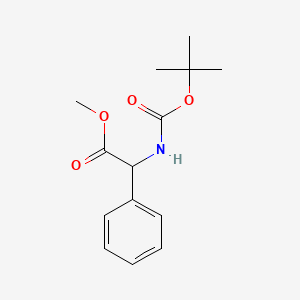 Chemical structure of Methyl 2-((tert-butoxycarbonyl)amino)-2-phenylacetate