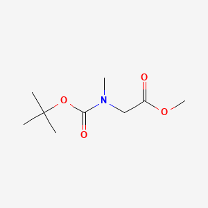 Chemical structure of Methyl 2-((tert-butoxycarbonyl)(methyl)amino)acetate