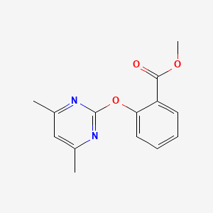 Chemical structure of Methyl 2-((4,6-dimethylpyrimidin-2-yl)oxy)benzoate