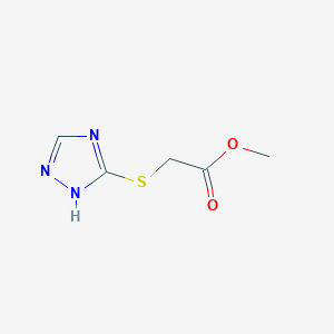 Chemical structure of Methyl 2-((1H-1,2,4-triazol-5-yl)thio)acetate