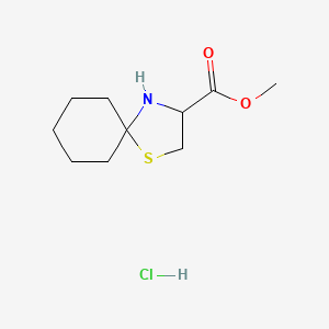 Chemical structure of methyl 1-thia-4-azaspiro[4.5]decane-3-carboxylate hydrochloride