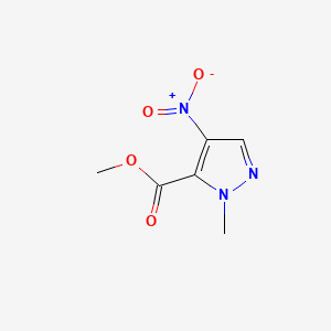Chemical structure of Methyl 1-methyl-4-nitro-1H-pyrazole-5-carboxylate