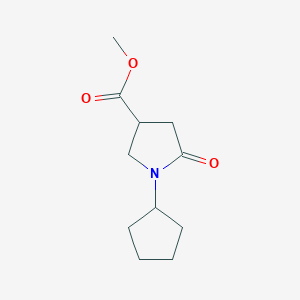 Chemical structure of Methyl 1-cyclopentyl-5-oxopyrrolidine-3-carboxylate