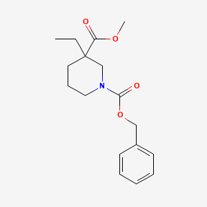 Chemical structure of Methyl 1-Cbz-3-ethylpiperidine-3-carboxylate