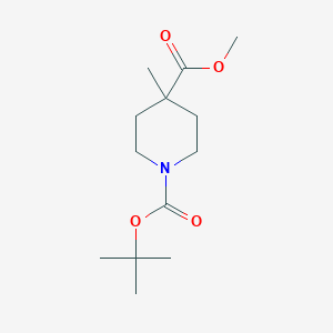 Chemical structure of Methyl 1-Boc-4-methylpiperidine-4-carboxylate