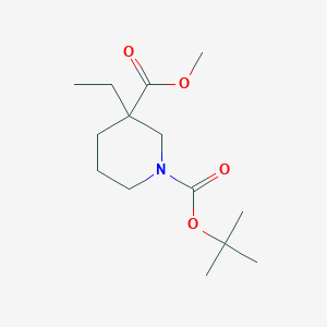 Chemical structure of Methyl 1-Boc-3-ethylpiperidine-3-carboxylate