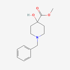 Chemical structure of Methyl 1-benzyl-4-hydroxypiperidine-4-carboxylate