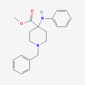 Chemical structure of Methyl 1-benzyl-4-(phenylamino)piperidine-4-carboxylate