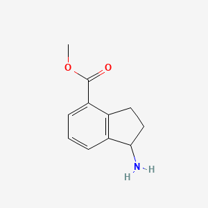 Chemical structure of Methyl 1-amino-2,3-dihydro-1H-indene-4-carboxylate