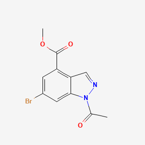 Chemical structure of Methyl 1-Acetyl-6-bromo-1H-indazole-4-carboxylate