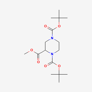 Chemical structure of Methyl 1,4-Bis(Boc)-2-piperazinecarboxylate