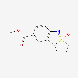 Chemical structure of methyl 1,2,3,9b-tetrahydrobenzo[c]thieno[2,1-e]isothiazole-8-carboxylate 4-oxide
