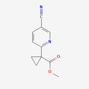 Chemical structure of Methyl 1-(5-cyanopyridin-2-yl)cyclopropane-1-carboxylate