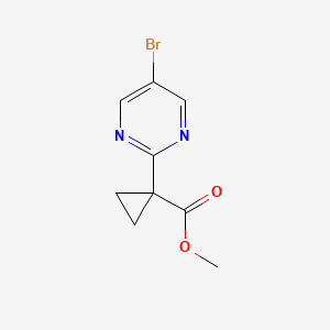 Chemical structure of Methyl 1-(5-bromopyrimidin-2-yl)cyclopropanecarboxylate