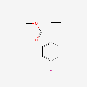 Chemical structure of Methyl 1-(4-fluorophenyl)cyclobutanecarboxylate