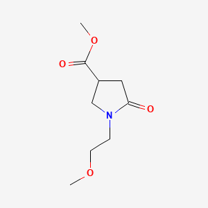 Chemical structure of Methyl 1-(2-Methoxyethyl)-2-oxopyrrolidine-4-carboxylate