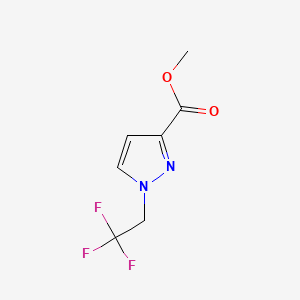 Chemical structure of Methyl 1-(2,2,2-trifluoroethyl)-1H-pyrazole-3-carboxylate
