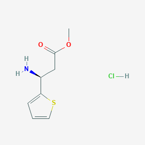 Chemical structure of Methyl (S)-3-amino-3-(thiophen-2-yl)propanoate hydrochloride