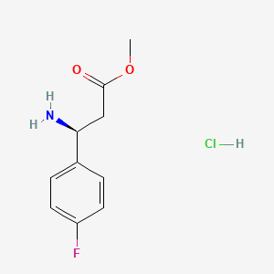 Chemical structure of Methyl (S)-3-amino-3-(4-fluorophenyl)propanoate hydrochloride