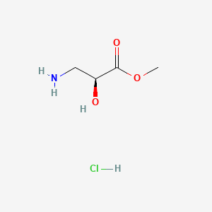 Chemical structure of Methyl (S)-3-amino-2-hydroxypropanoate hydrochloride