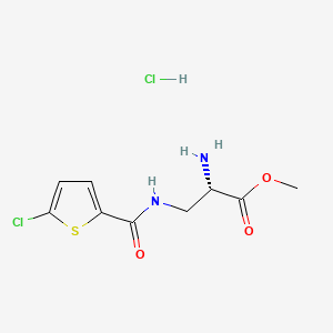 Chemical structure of Methyl (S)-2-amino-3-(5-chlorothiophene-2-carboxamido)propanoate hydrochloride