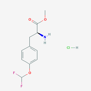 Chemical structure of Methyl (S)-2-amino-3-(4-(difluoromethoxy)phenyl)propanoate hydrochloride