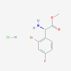 Chemical structure of Methyl (S)-2-amino-2-(2-bromo-4-fluorophenyl)acetate hcl