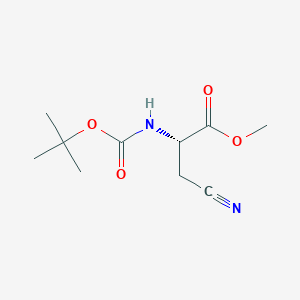 Chemical structure of Methyl (S)-2-((tert-butoxycarbonyl)amino)-3-cyanopropanoate