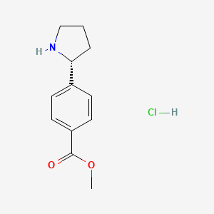 Chemical structure of Methyl (R)-4-(pyrrolidin-2-yl)benzoate hydrochloride