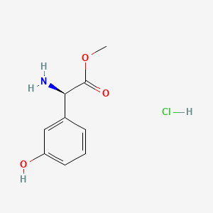Chemical structure of Methyl (R)-2-amino-2-(3-hydroxyphenyl)acetate hydrochloride