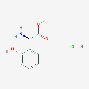 Chemical structure of Methyl (R)-2-amino-2-(2-hydroxyphenyl)acetate hydrochloride