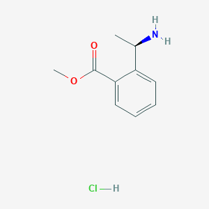 Chemical structure of Methyl (R)-2-(1-aminoethyl)benzoate hcl