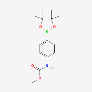 Chemical structure of Methyl (4-(4,4,5,5-tetraMethyl-1,3,2-dioxaborolan-2-yl)phenyl)carbaMate