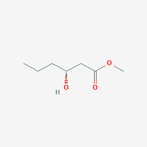 Chemical structure of Methyl (3R)-3-hydroxyhexanoate