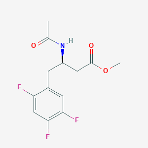Chemical structure of (R)-methyl 3-acetamido-4-(2,4,5-trifluorophenyl)butanoate