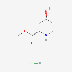 Chemical structure of Methyl (2S,4R)-4-hydroxypiperidine-2-carboxylate hydrochloride