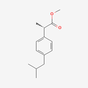 Chemical structure of methyl (2S)-2-[4-(2-methylpropyl)phenyl]propanoate