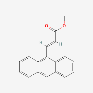 Chemical structure of methyl (2E)-3-(anthracen-9-yl)prop-2-enoate