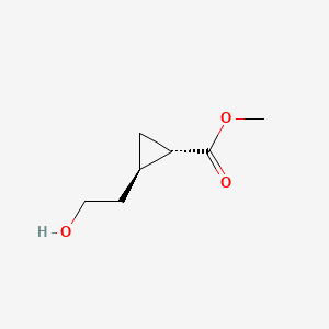 Chemical structure of (1S,2R)-Methyl 2-(2-hydroxyethyl)cyclopropanecarboxylate