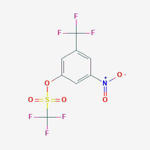 Chemical structure of 3-Nitro-5-(trifluoromethyl)phenyl trifluoromethanesulfonate