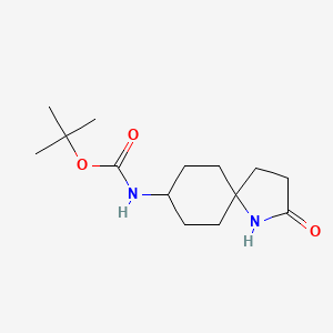 Chemical structure of meso-tert-Butyl ((5r,8r)-2-oxo-1-azaspiro[4.5]decan-8-yl)carbamate