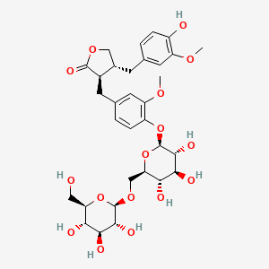 Chemical structure of Matairesinol 4'-O-β-gentiobioside