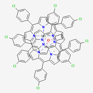 Chemical structure of manganese(III)meso-tetrakis(4-chlorophenyl)porphine-μ-oxodimer