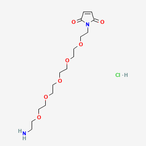 Chemical structure of Mal-PEG5-C2-NH2 hydrochloride