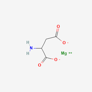 Chemical structure of magnesium (2S)-2-aminobutanedioate tetrahydrate