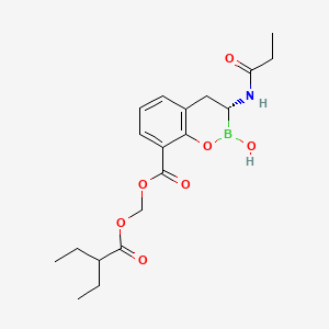 Chemical structure of Ledaborbactam etzadroxil